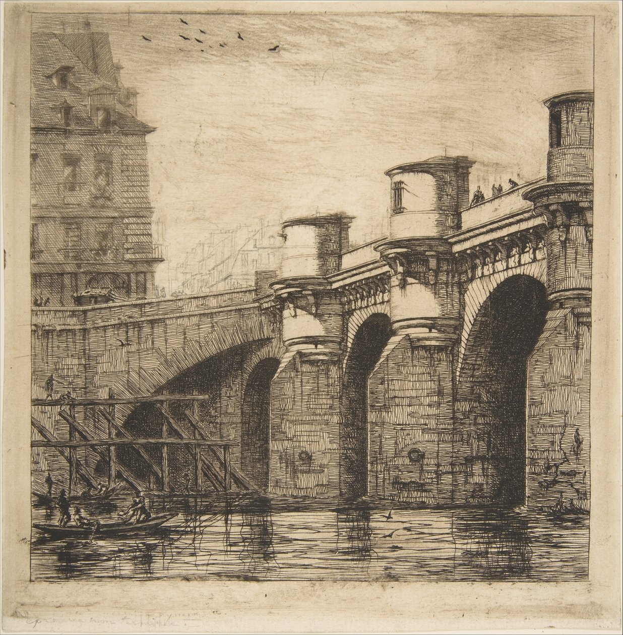 Pont Neuf, Paryż autorstwa Charles Meryon