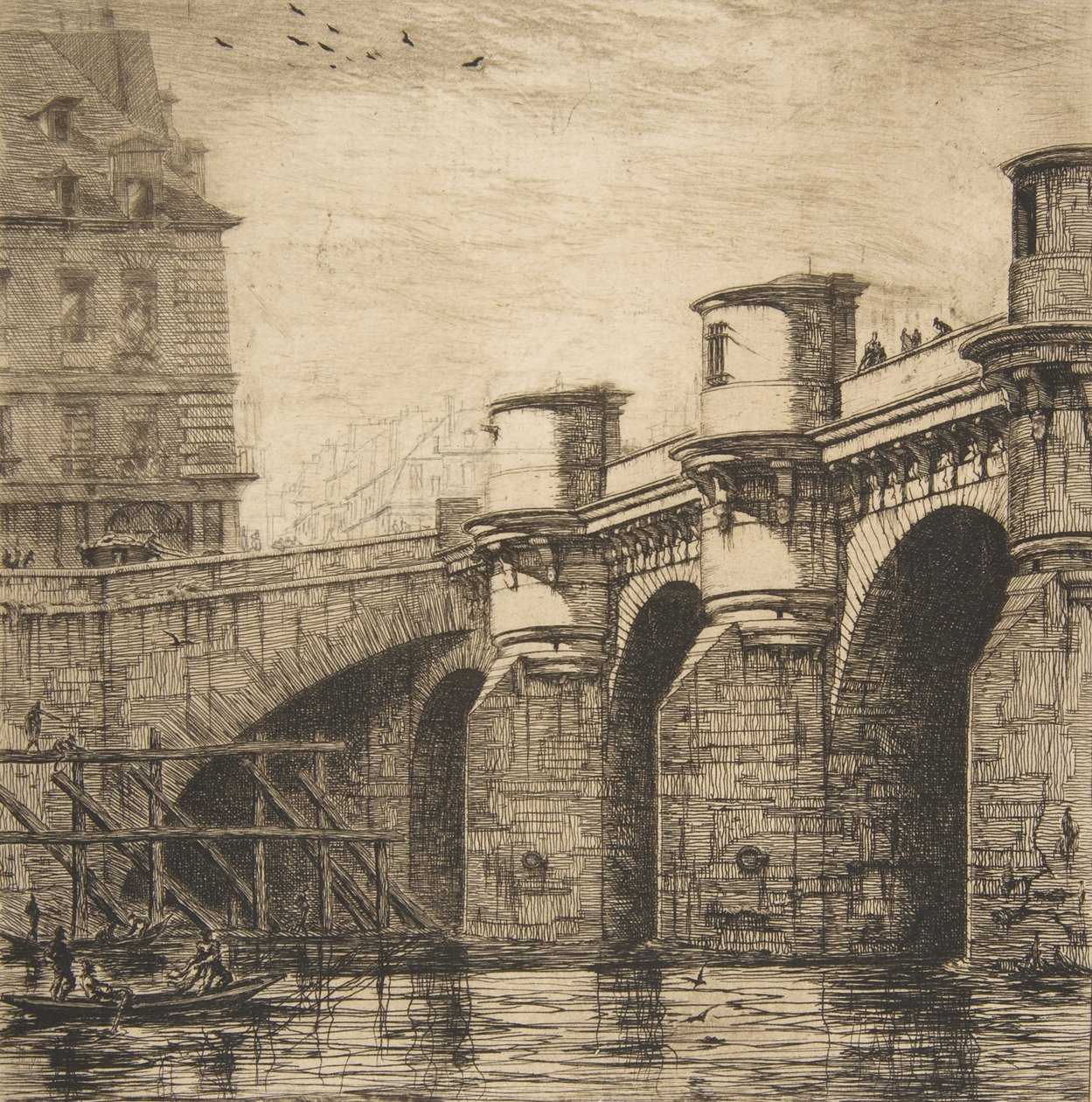 Pont Neuf, Paryż, 1853. autorstwa Charles Meryon