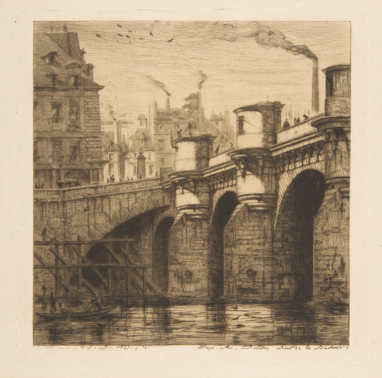 Pont-Neuf, Paryż, z „Akwafort Paryża” autorstwa Charles Meryon