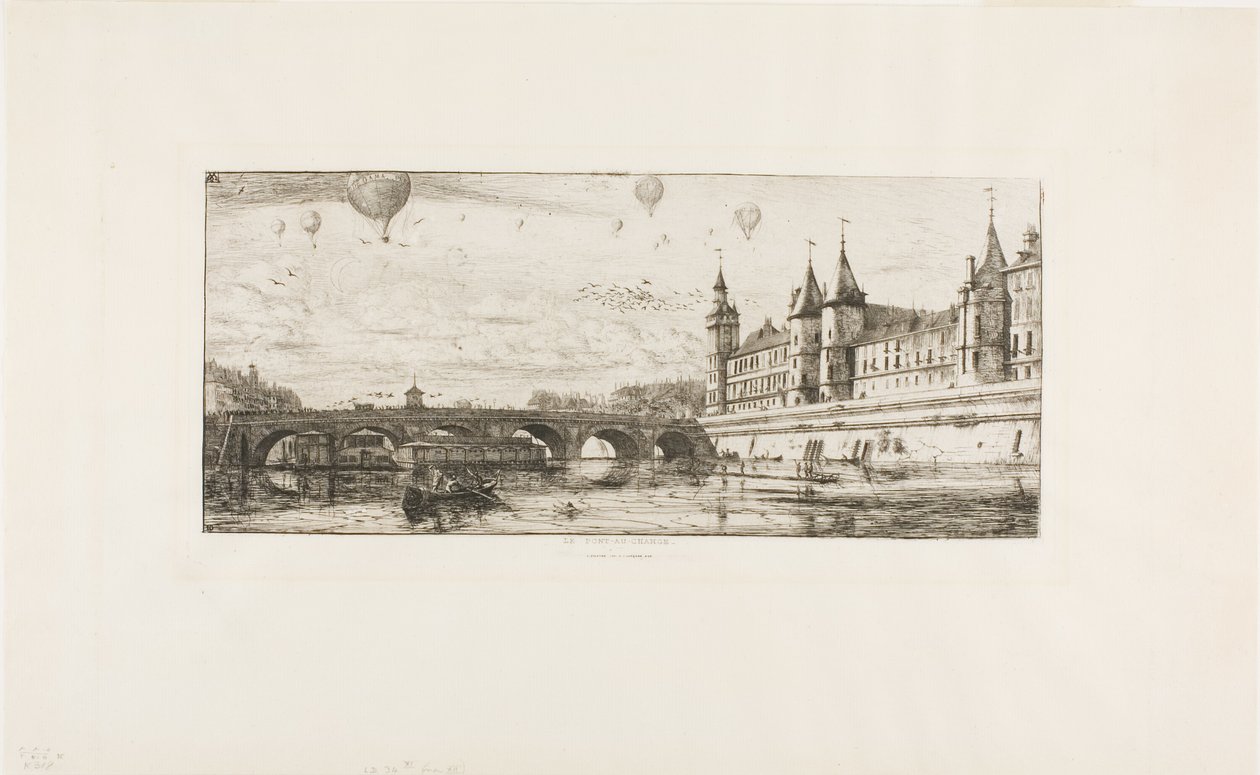 Pont au Change, Paryż autorstwa Charles Meryon
