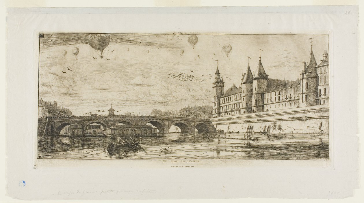 Pont au Change, Paryż autorstwa Charles Meryon