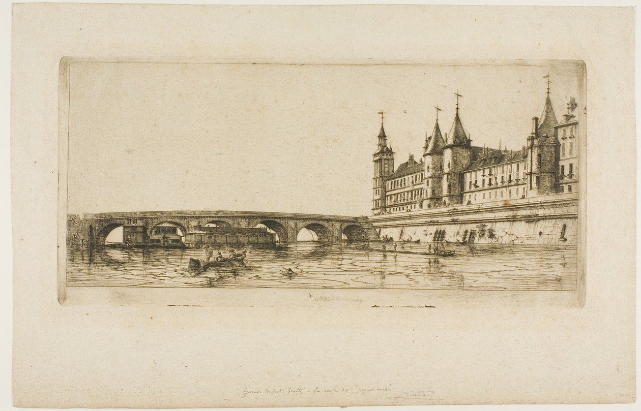 Pont au Change, Paryż autorstwa Charles Meryon