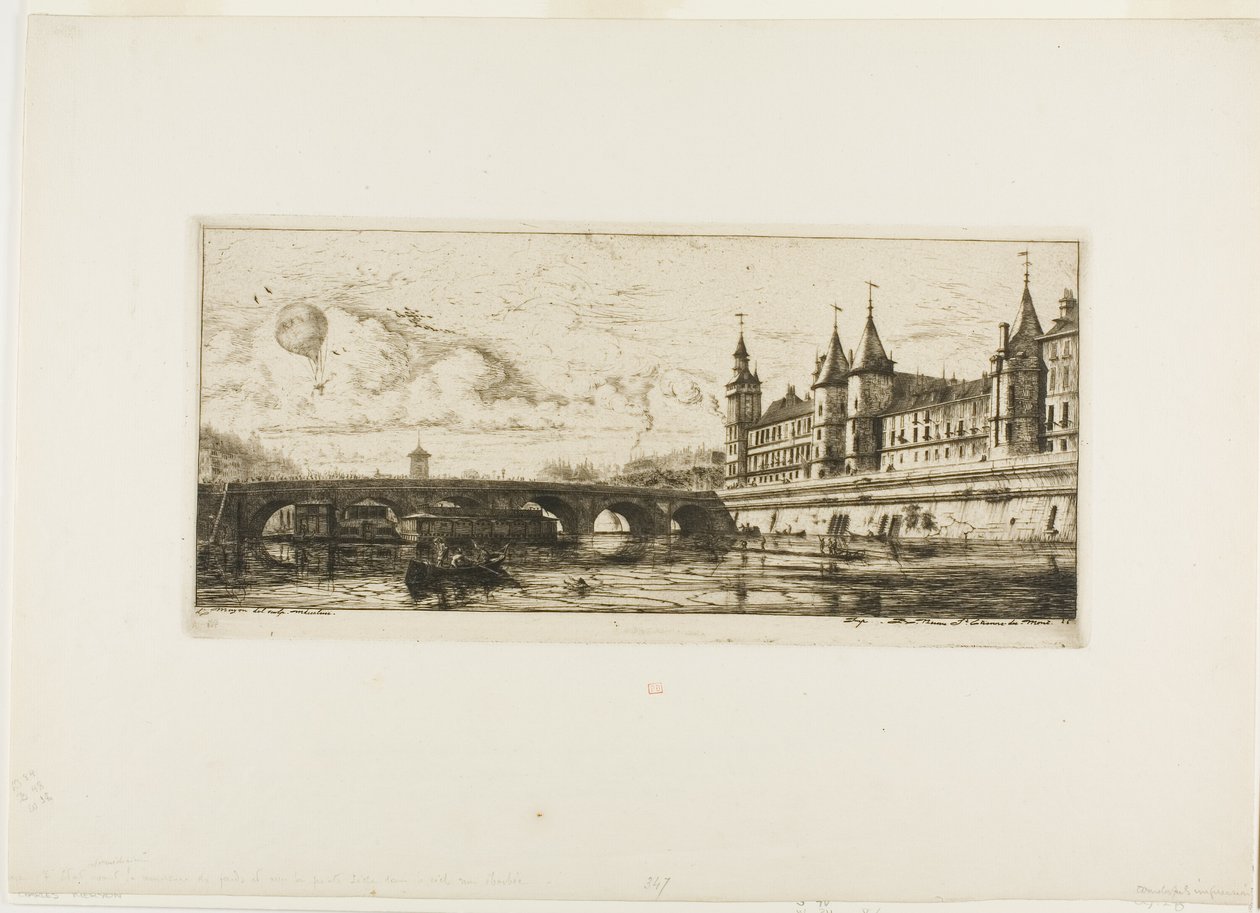 Pont au Change, Paryż autorstwa Charles Meryon
