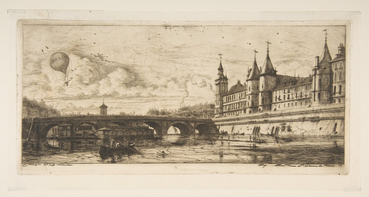 Pont au Change, Paryż autorstwa Charles Meryon