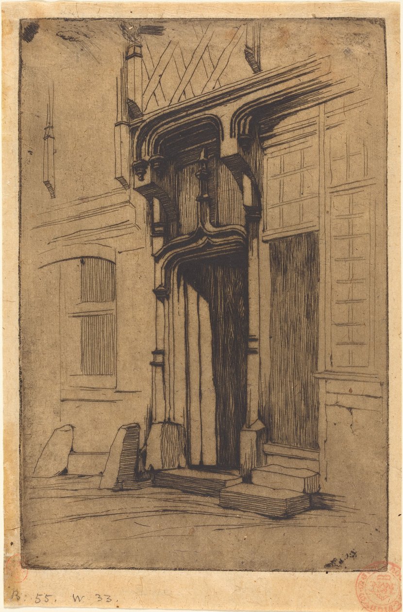 Wejście do dawnego klasztoru, Rue Mirabeau, Bourges autorstwa Charles Meryon