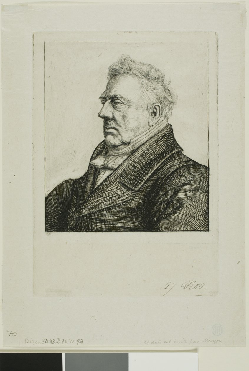 Portret Louisa Jacquesa Marie Bizeula, archeologa bretońskiego autorstwa Charles Meryon