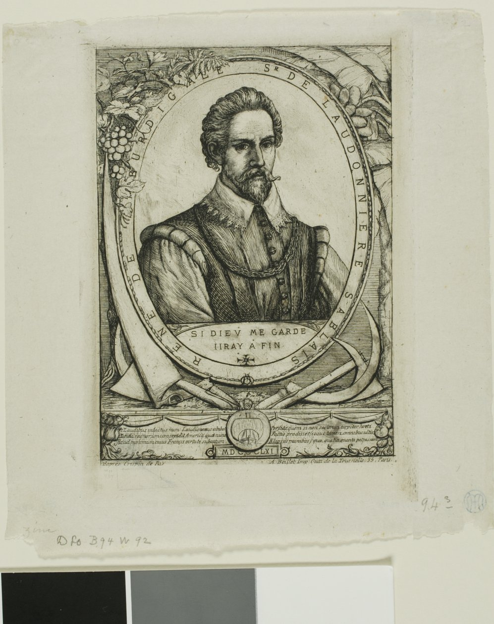Portret René de Laudonnière Sablais (de Burdigale) autorstwa Charles Meryon