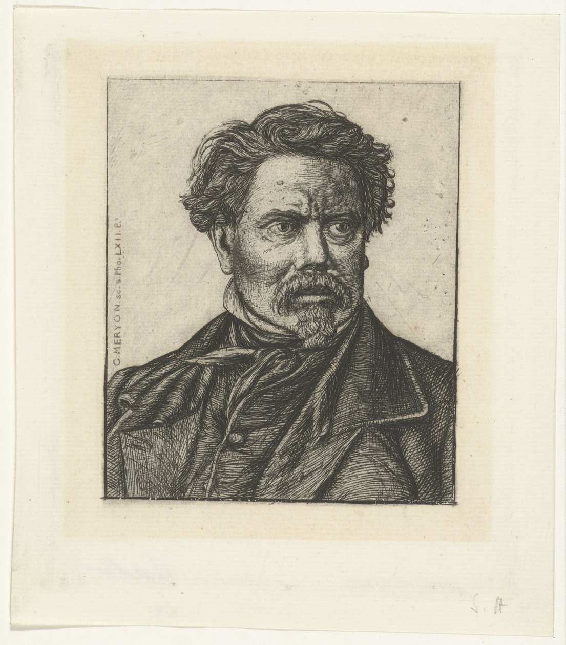 Portret historyka Benjamina Fillona autorstwa Charles Meryon