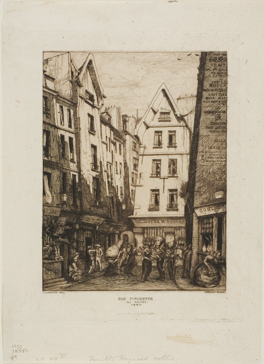 Rue Pirouette w Les Halles w Paryżu autorstwa Charles Meryon