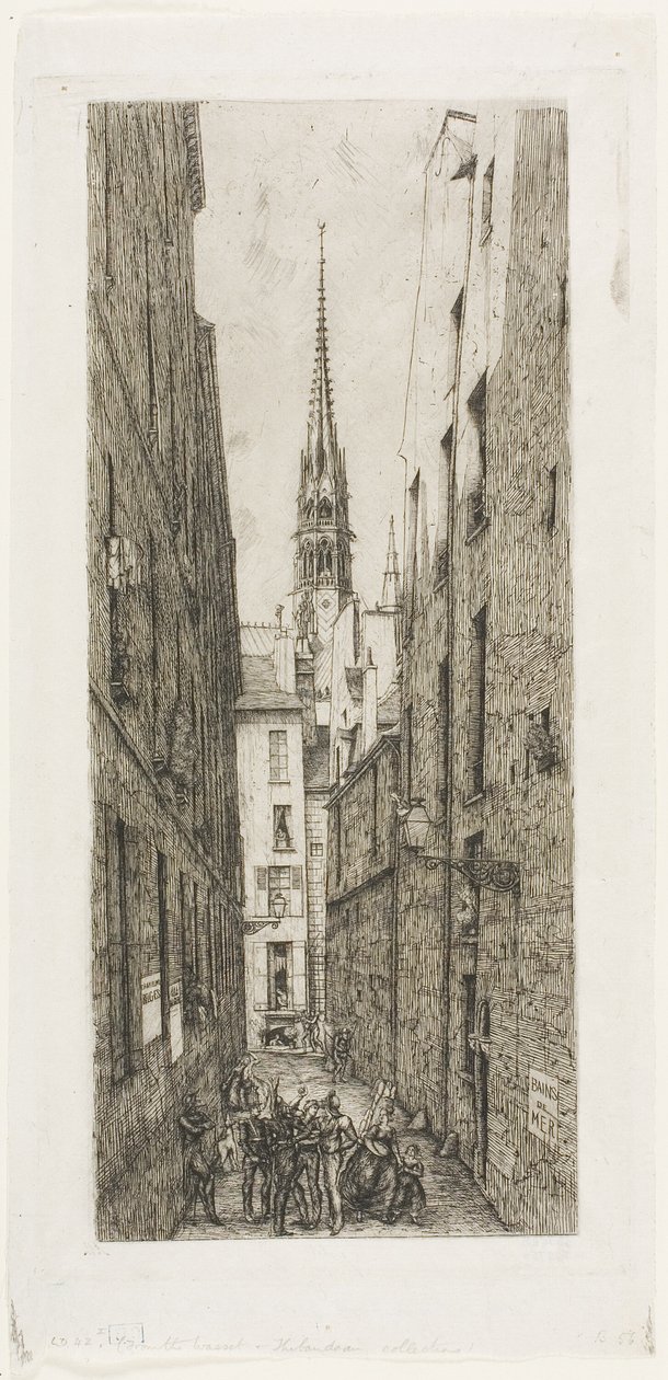 Rue des Chantres, Paryż autorstwa Charles Meryon