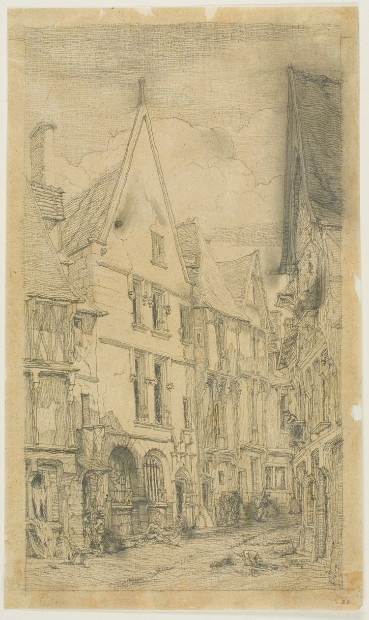 Rue des Toiles, Bourges autorstwa Charles Meryon