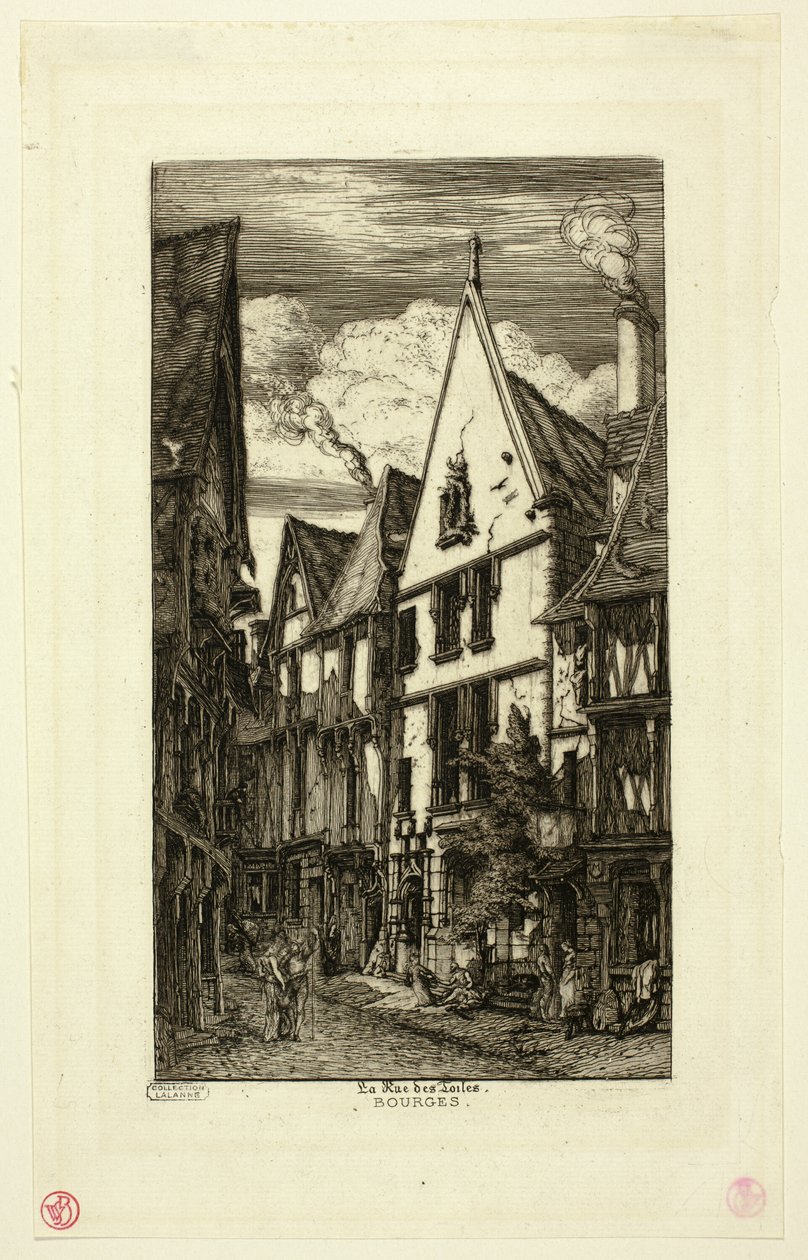 Rue des Toiles, Bourges autorstwa Charles Meryon