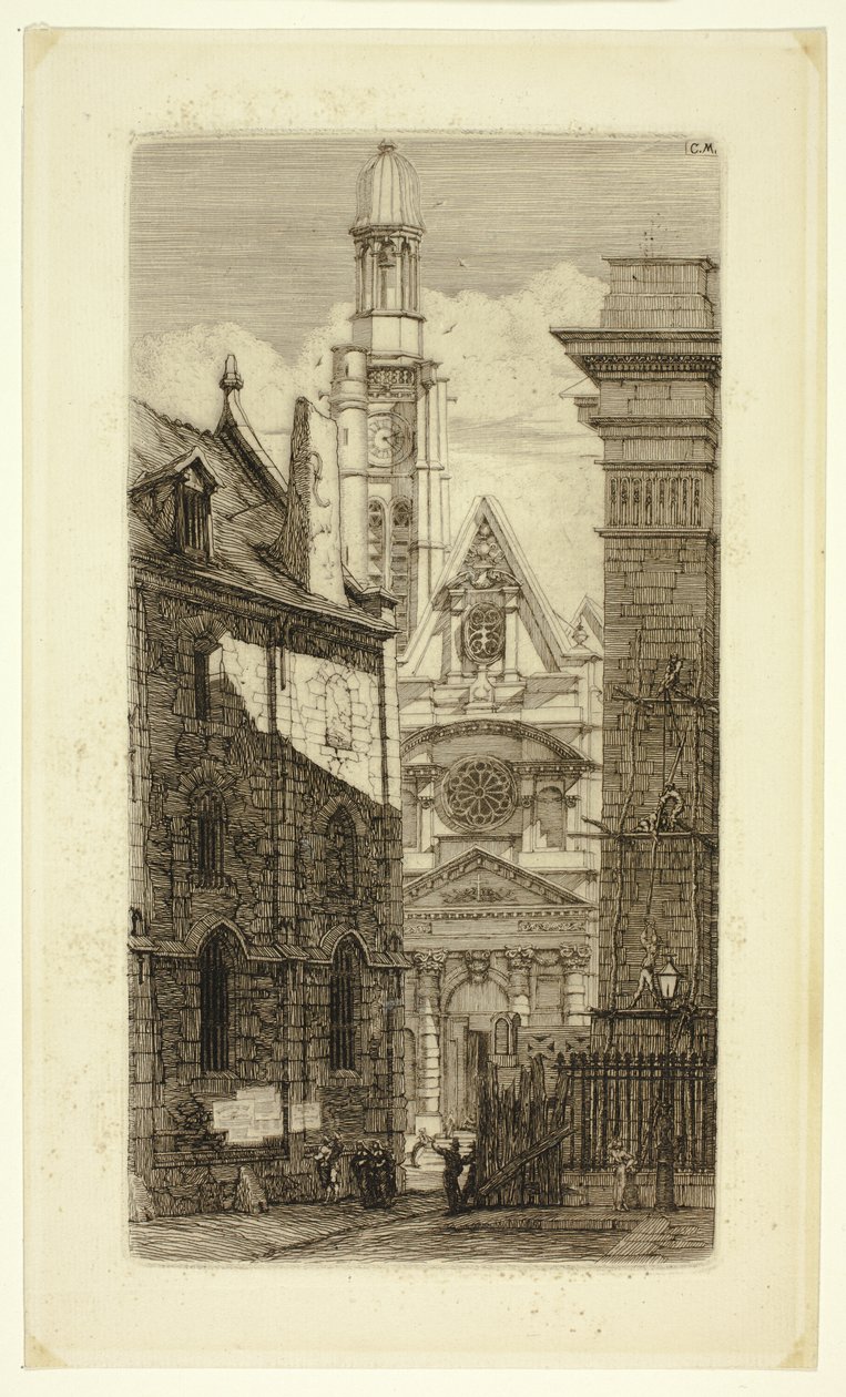 Saint-Etienne-du-Mont autorstwa Charles Meryon