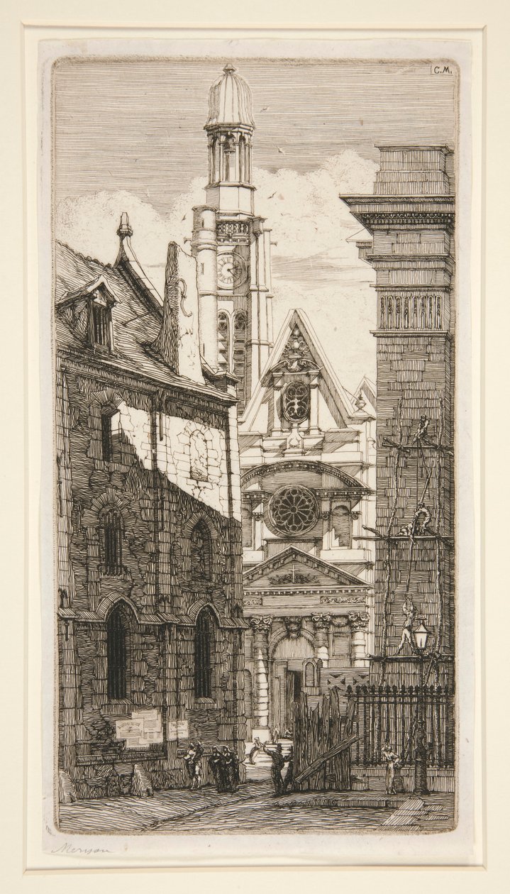 Saint-Etienne-du-Mont autorstwa Charles Meryon