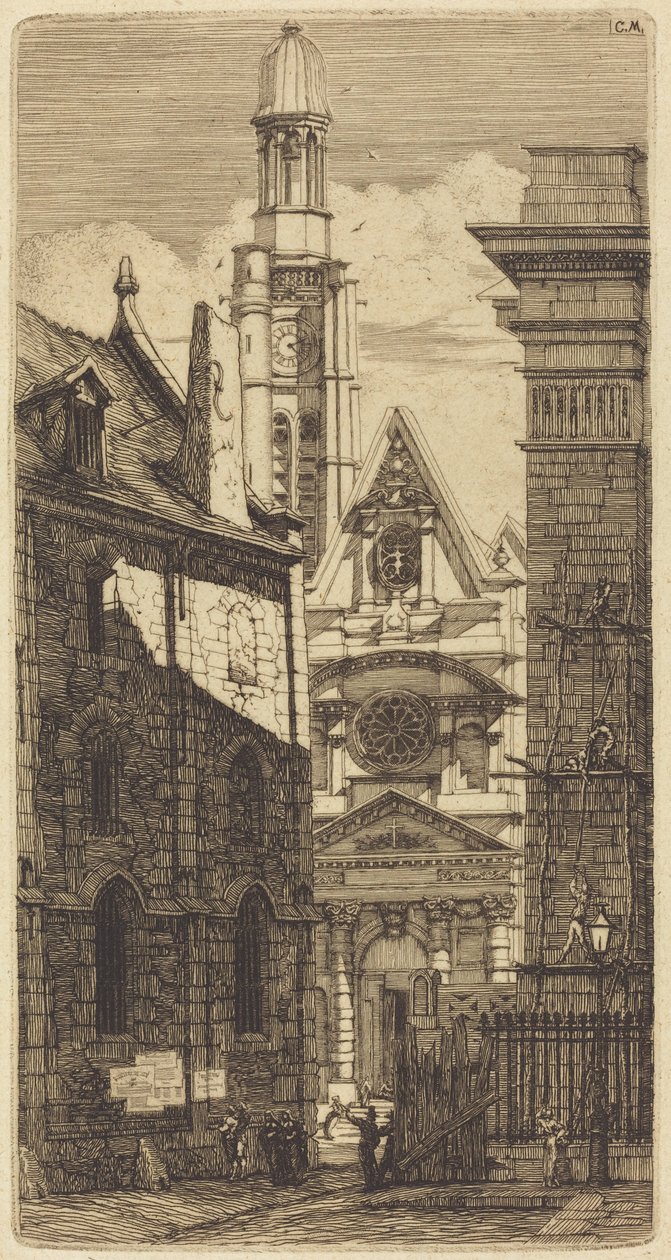 Saint-Étienne-du-Mont, Paryż (kościół św. Szczepana na Wzgórzu, Paryż) autorstwa Charles Meryon
