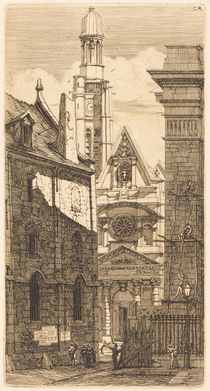 Saint-Étienne-du-Mont, Paryż (kościół św. Szczepana na Wzgórzu, Paryż) autorstwa Charles Meryon