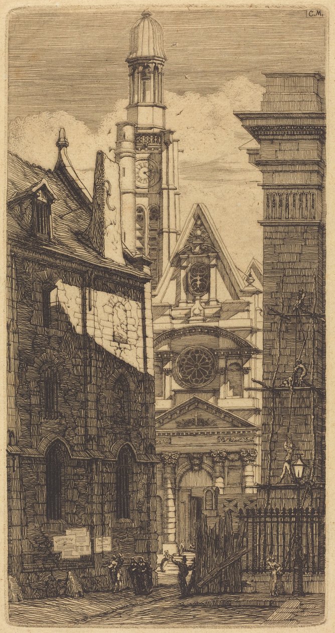 Saint-Étienne-du-Mont, Paryż (kościół św. Szczepana na Wzgórzu, Paryż) autorstwa Charles Meryon