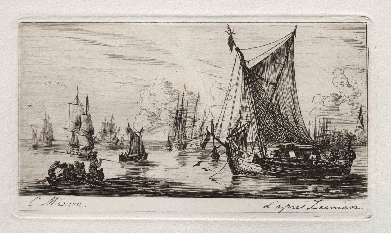 Rybacy z Morza Południowego, 1850. autorstwa Charles Meryon