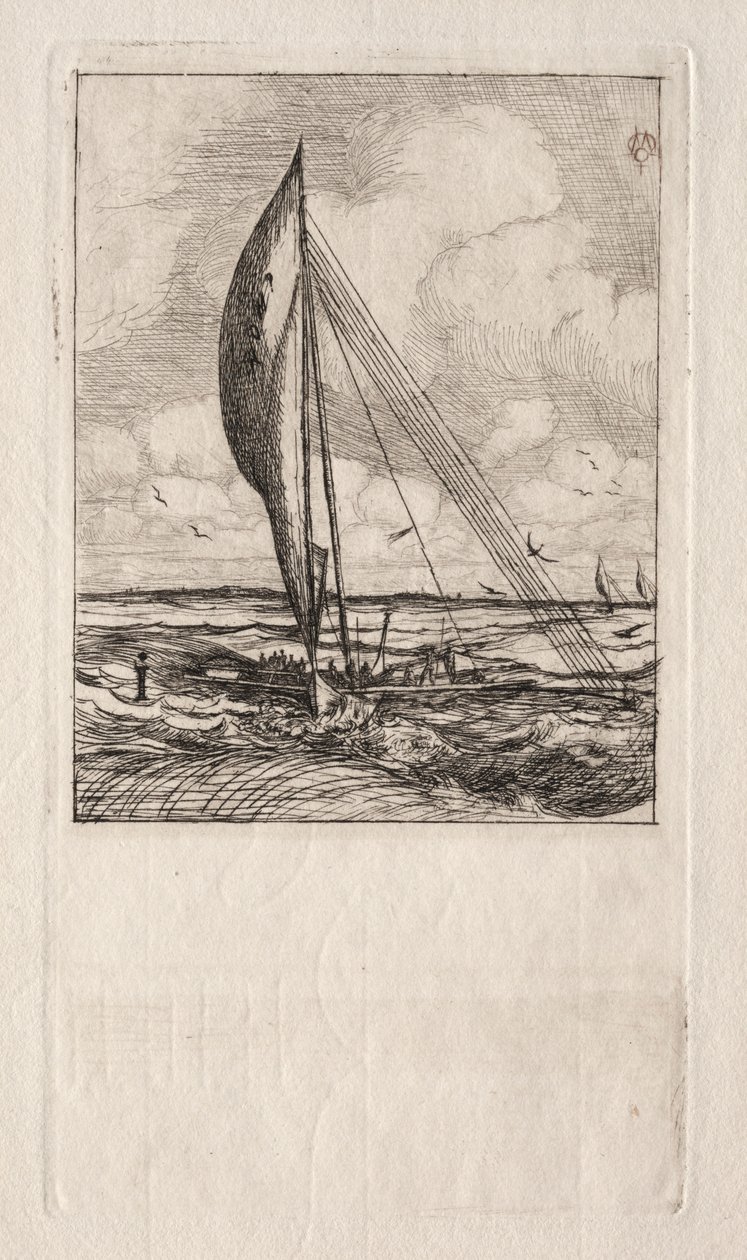 Swift Sailing Proa, Archipelag Mulgrave, Oceania, 1866. autorstwa Charles Meryon