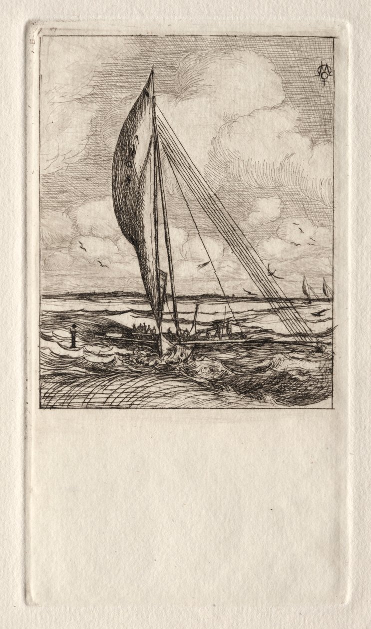 Swift Sailing Proa, Archipelag Mulgrave, Oceania, 1866. autorstwa Charles Meryon