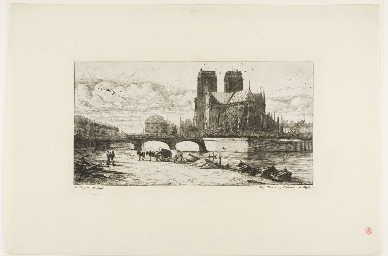 Apsyda Notre-Dame, Paryż autorstwa Charles Meryon