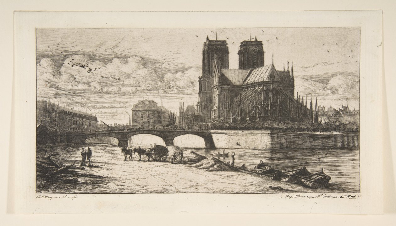 Apsyda Notre-Dame w Paryżu autorstwa Charles Meryon