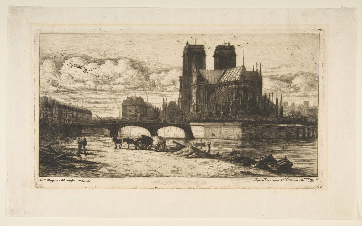 Apsyda Notre-Dame w Paryżu autorstwa Charles Meryon