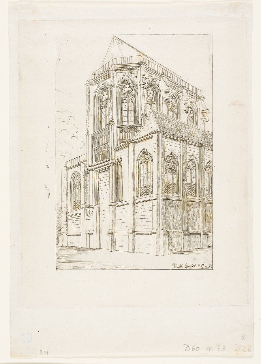 Apsyda kościoła St Martin-sur-Renelle, Paryż autorstwa Charles Meryon