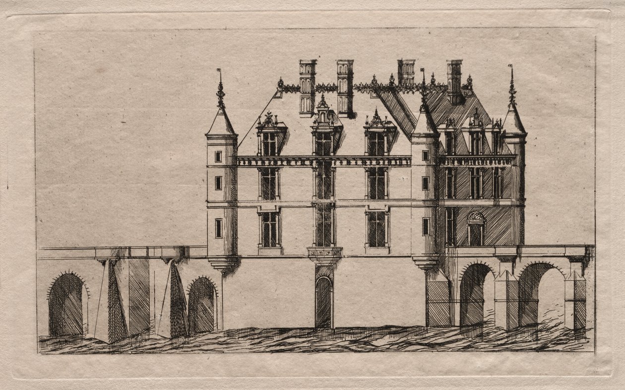 Zamek Chenonceau autorstwa Charles Meryon