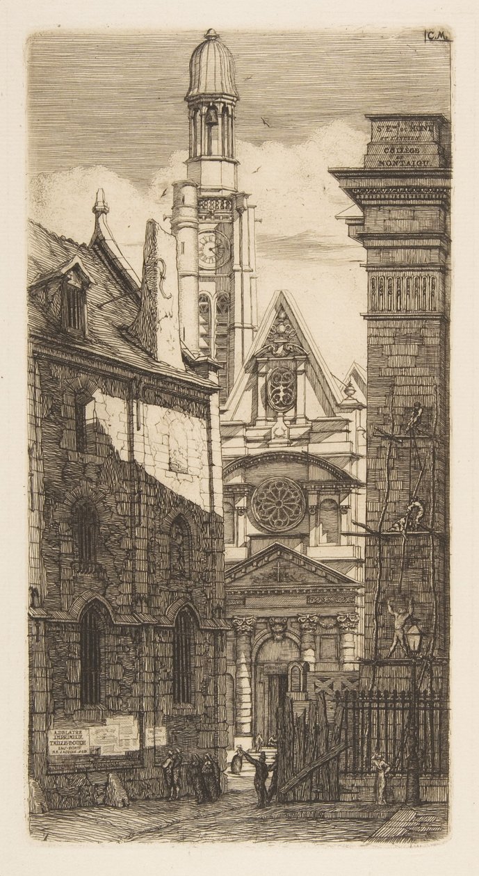Kościół Saint-Étienne-du-Mont w Paryżu autorstwa Charles Meryon
