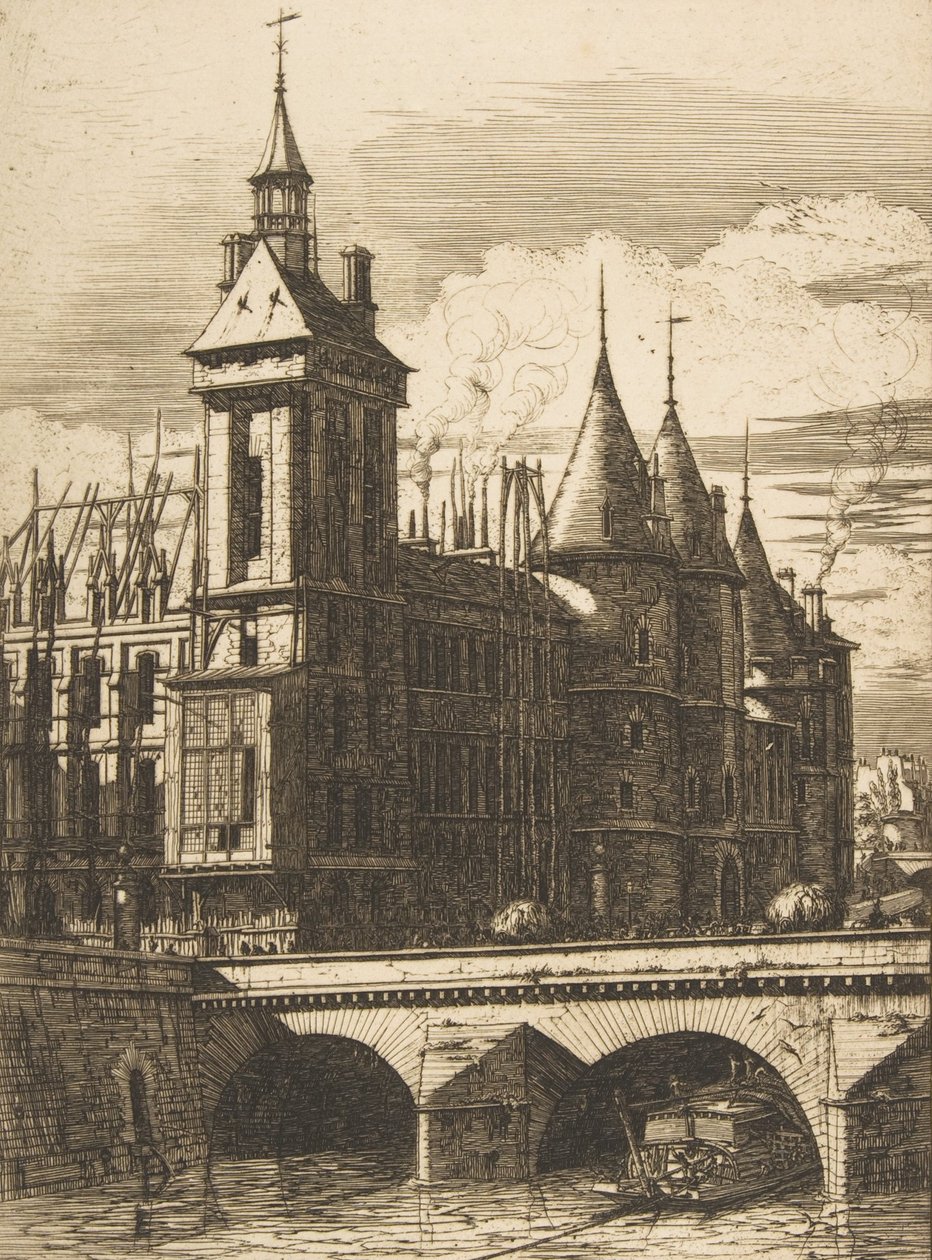 Wieża Zegarowa, Paryż, 1852. autorstwa Charles Meryon