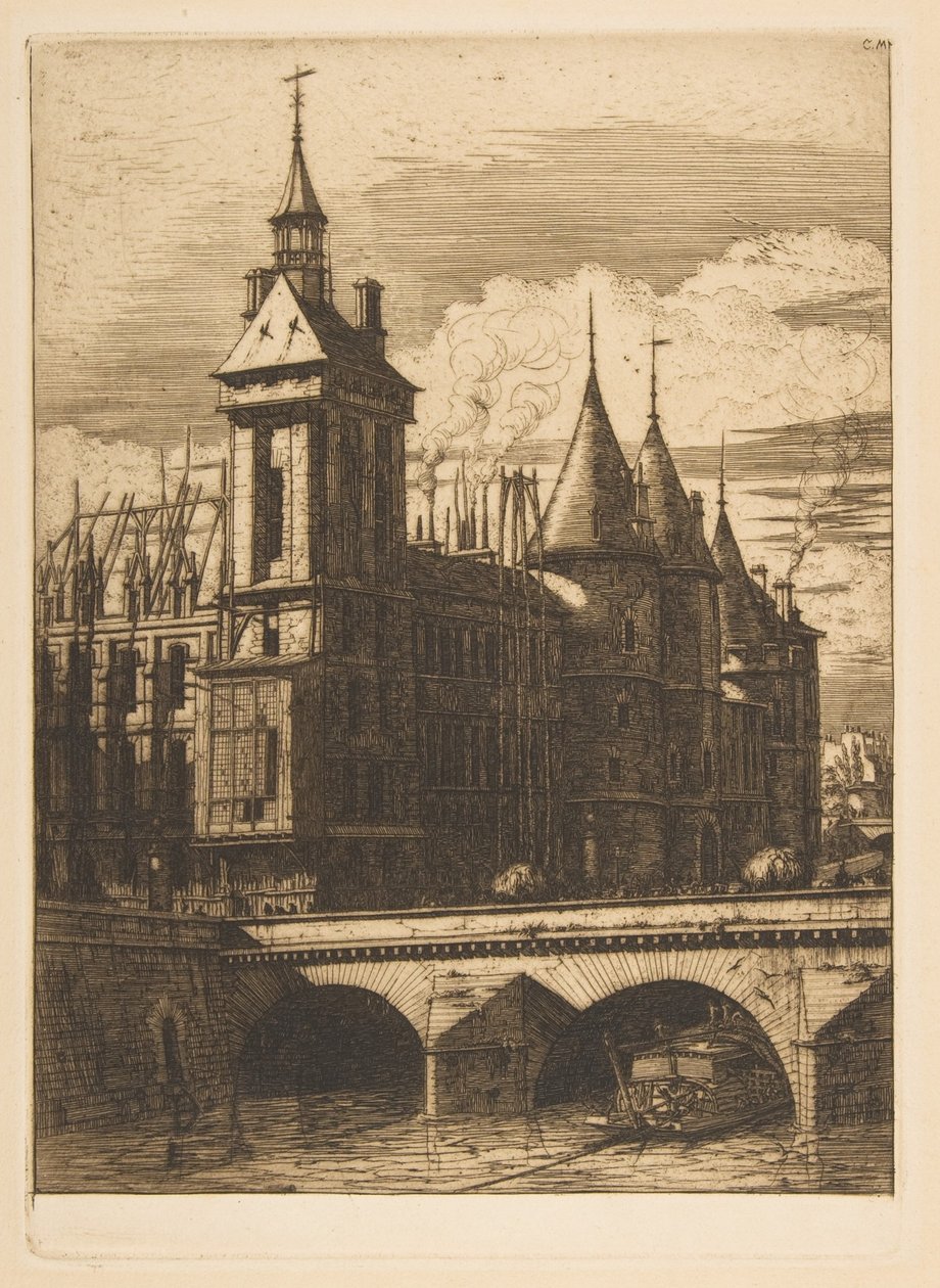 Wieża zegarowa, Paryż, z „Akwafort paryskich” autorstwa Charles Meryon