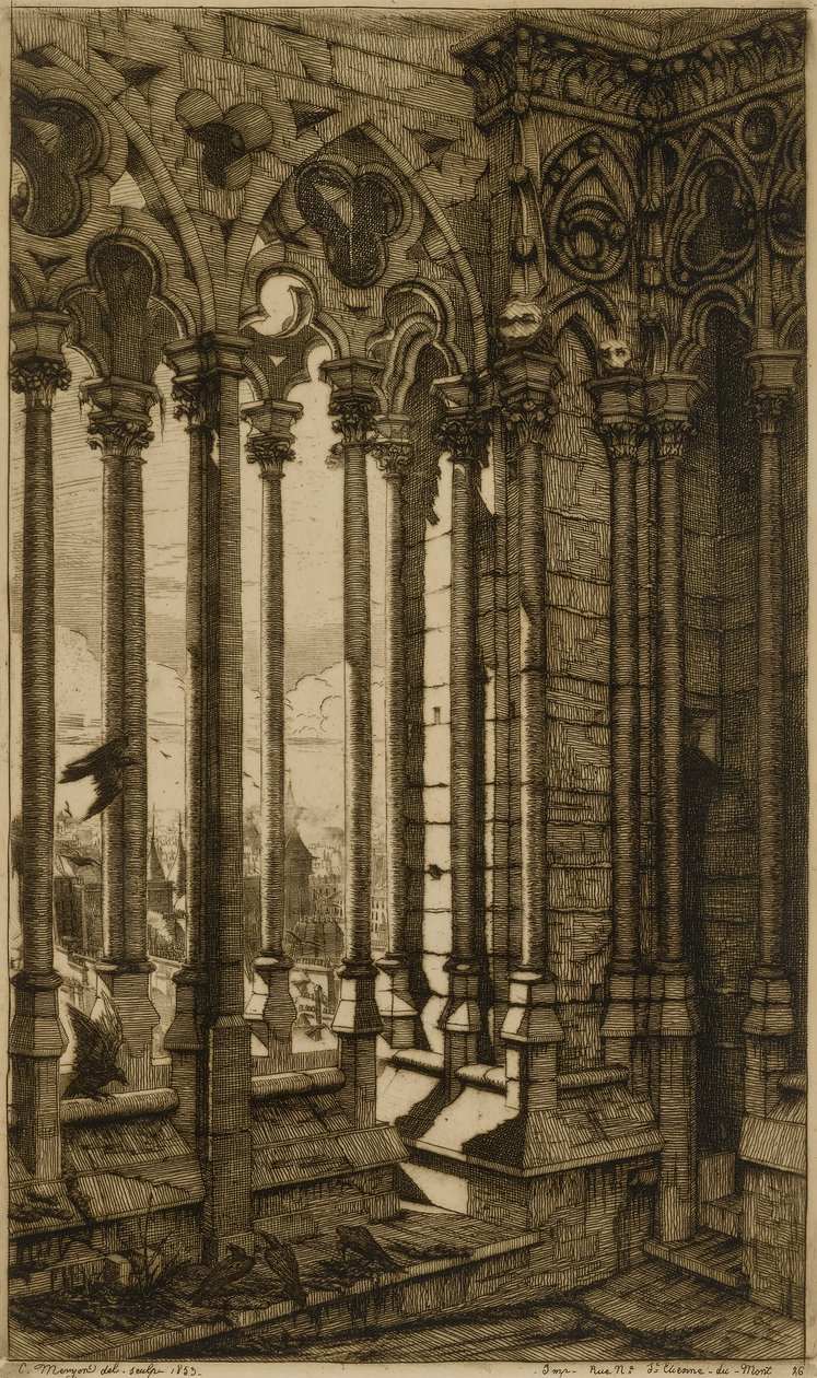 Galeria, Notre Dame de Paris autorstwa Charles Meryon