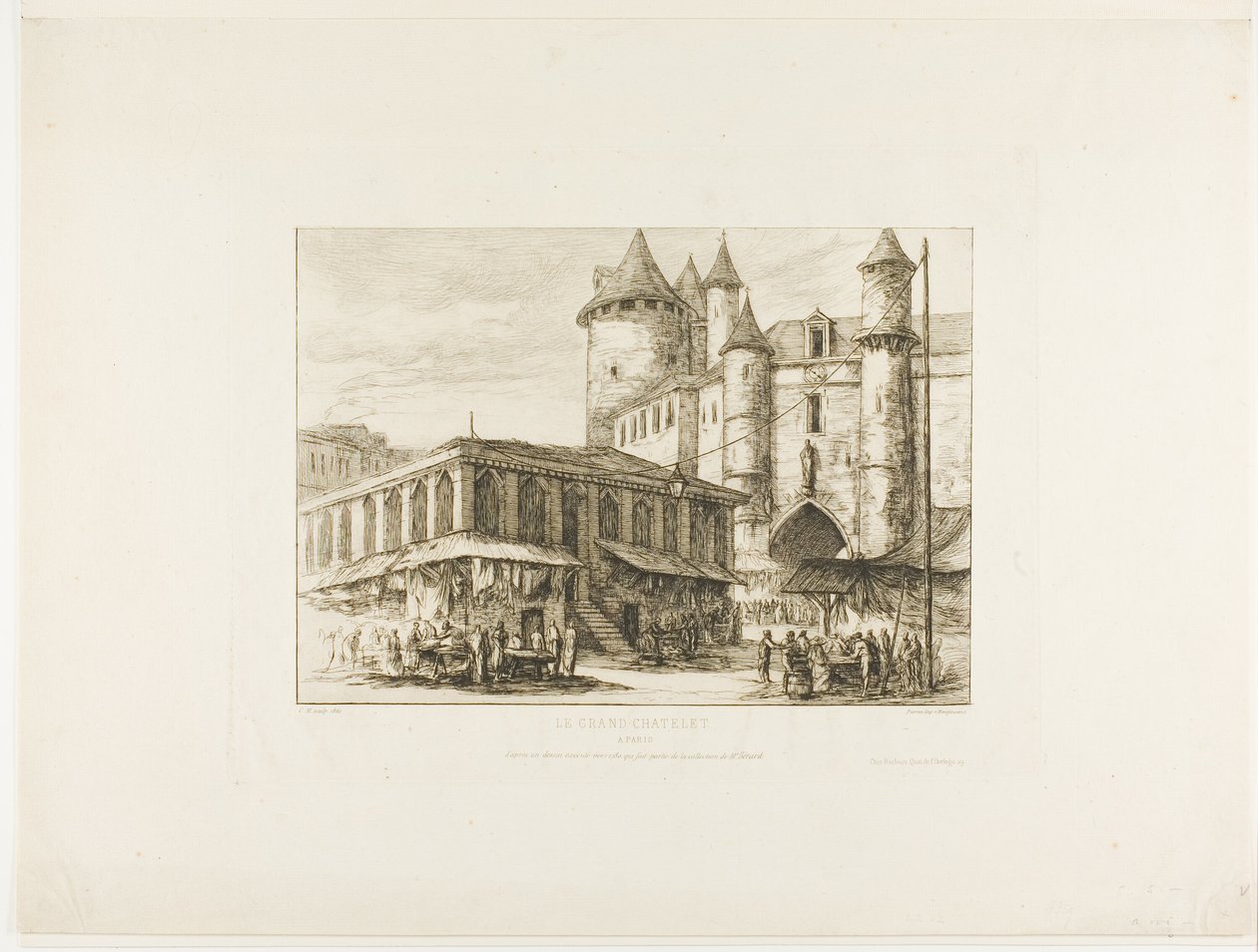 Wielki Châtelet, Paryż, ok. 1930 r. 1780, po wcześniejszym rysunku autorstwa Charles Meryon
