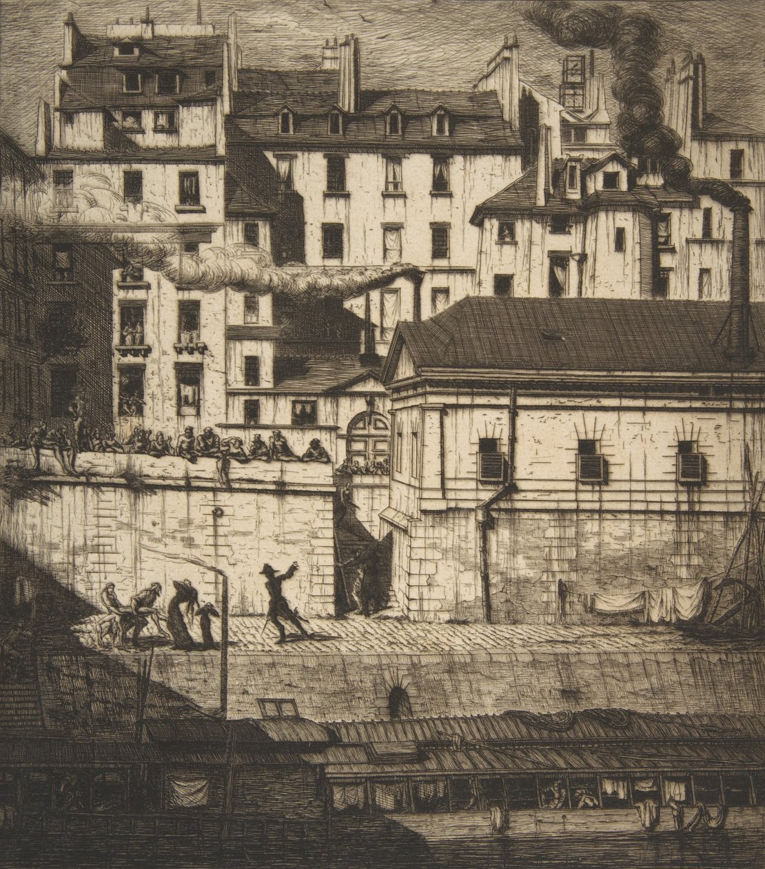 Kostnica, Paryż La Morgue, 1854. autorstwa Charles Meryon