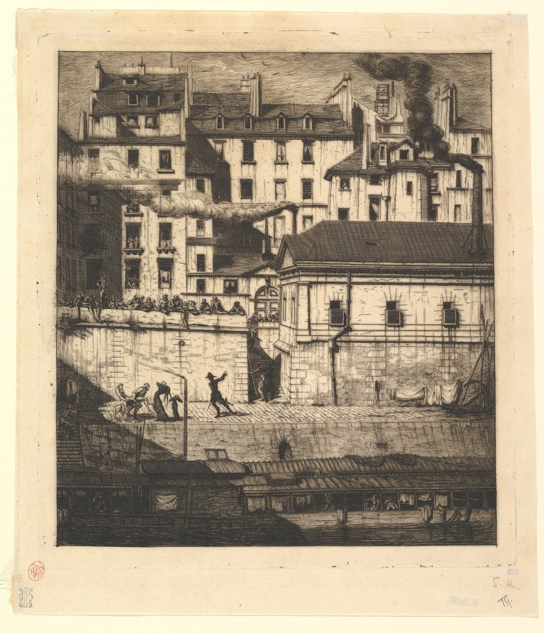 Kostnica, Paryż La Morgue, 1854. autorstwa Charles Meryon