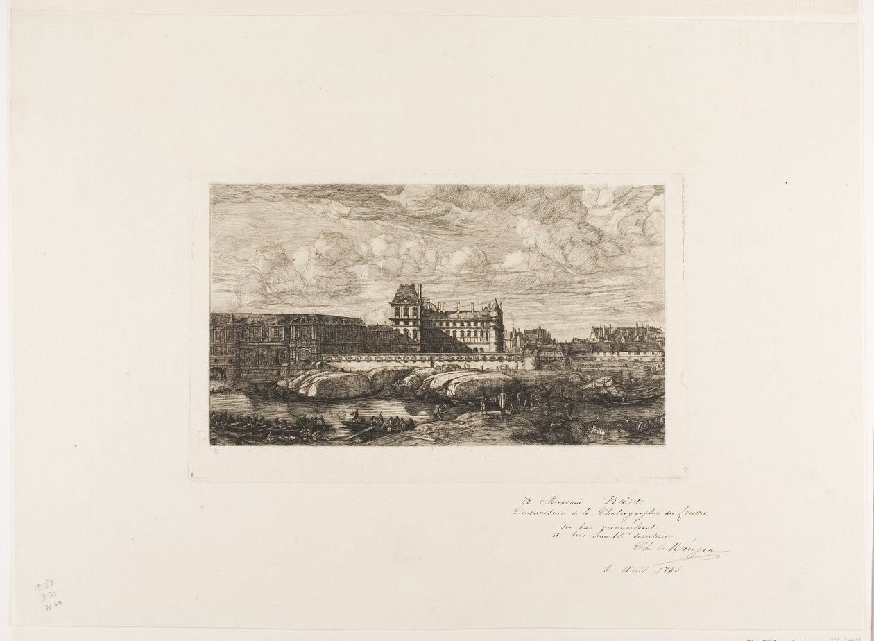 Stary Luwr, Paryż, 1651 autorstwa Charles Meryon