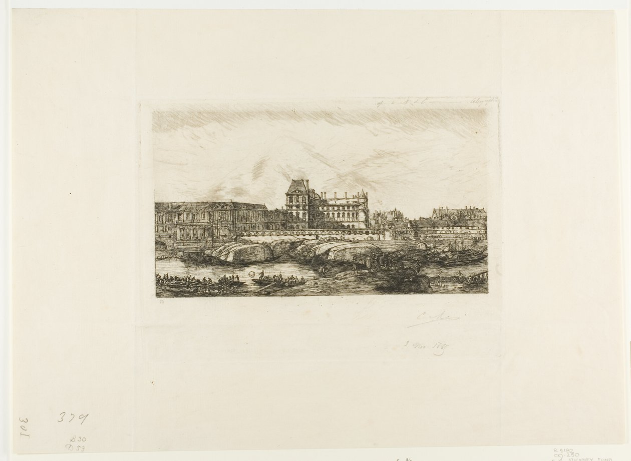 Stary Luwr, Paryż, 1651 autorstwa Charles Meryon
