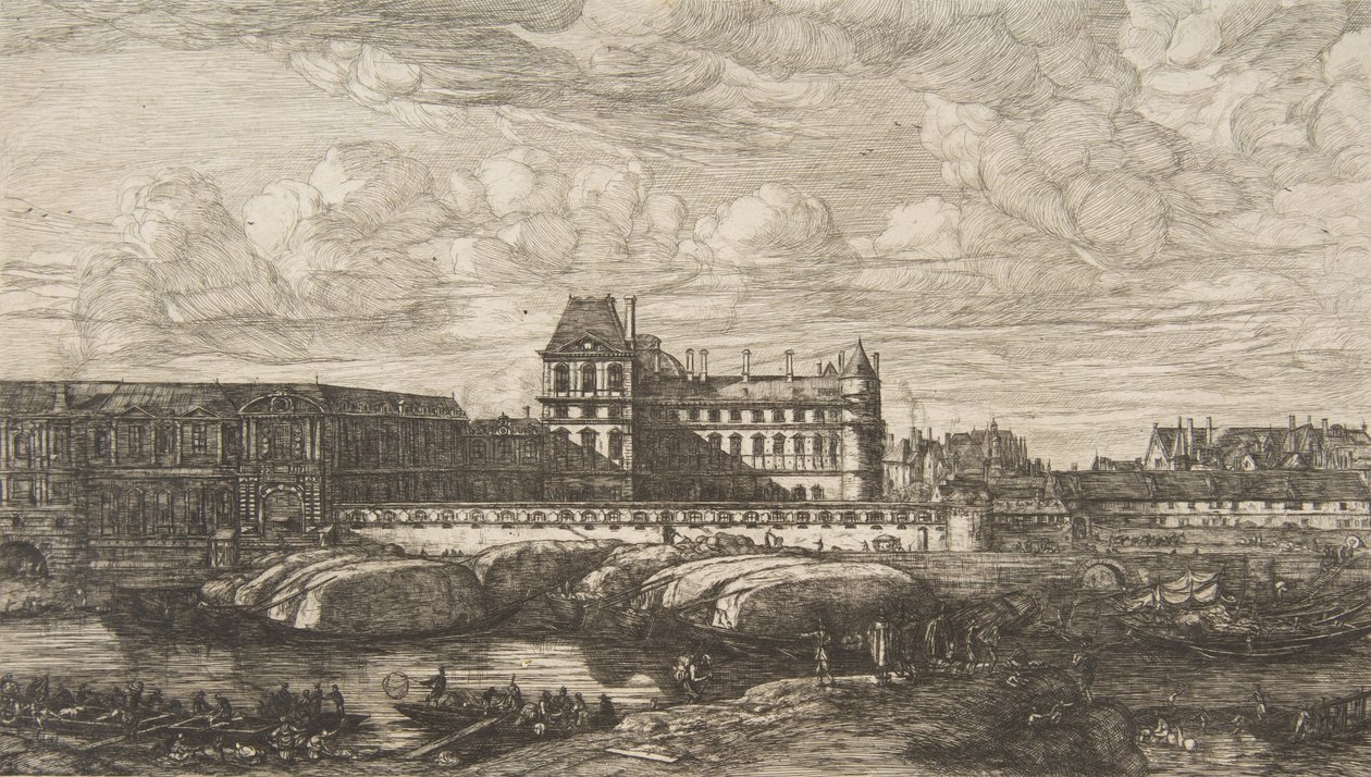 Stary Luwr, Paryż, według Zeemana, 1865-66. autorstwa Charles Meryon
