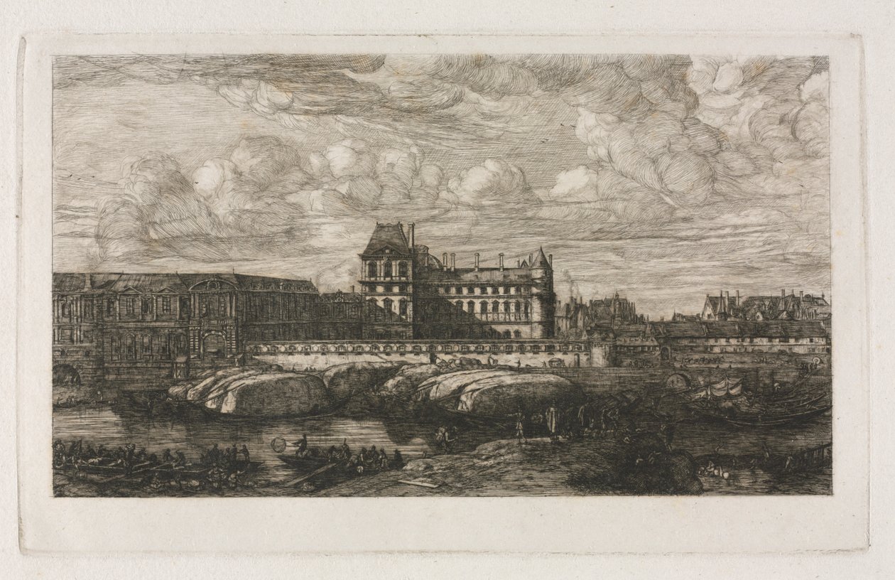 Stary Luwr z obrazu Zeemana, 1651, 1866. autorstwa Charles Meryon
