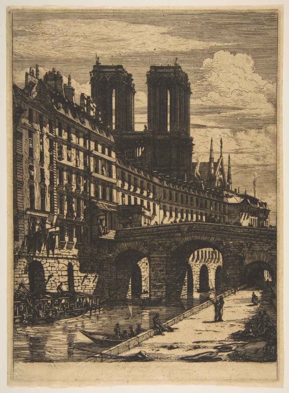 The Petit Pont, Paryż autorstwa Charles Meryon