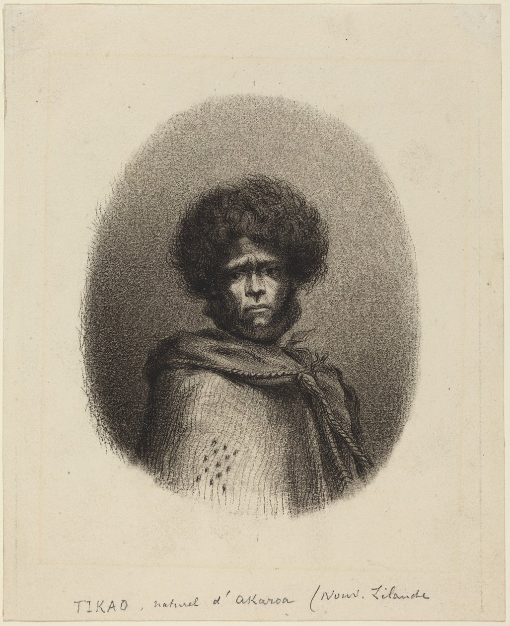 Tikao, pochodzący z Akaroa autorstwa Charles Meryon