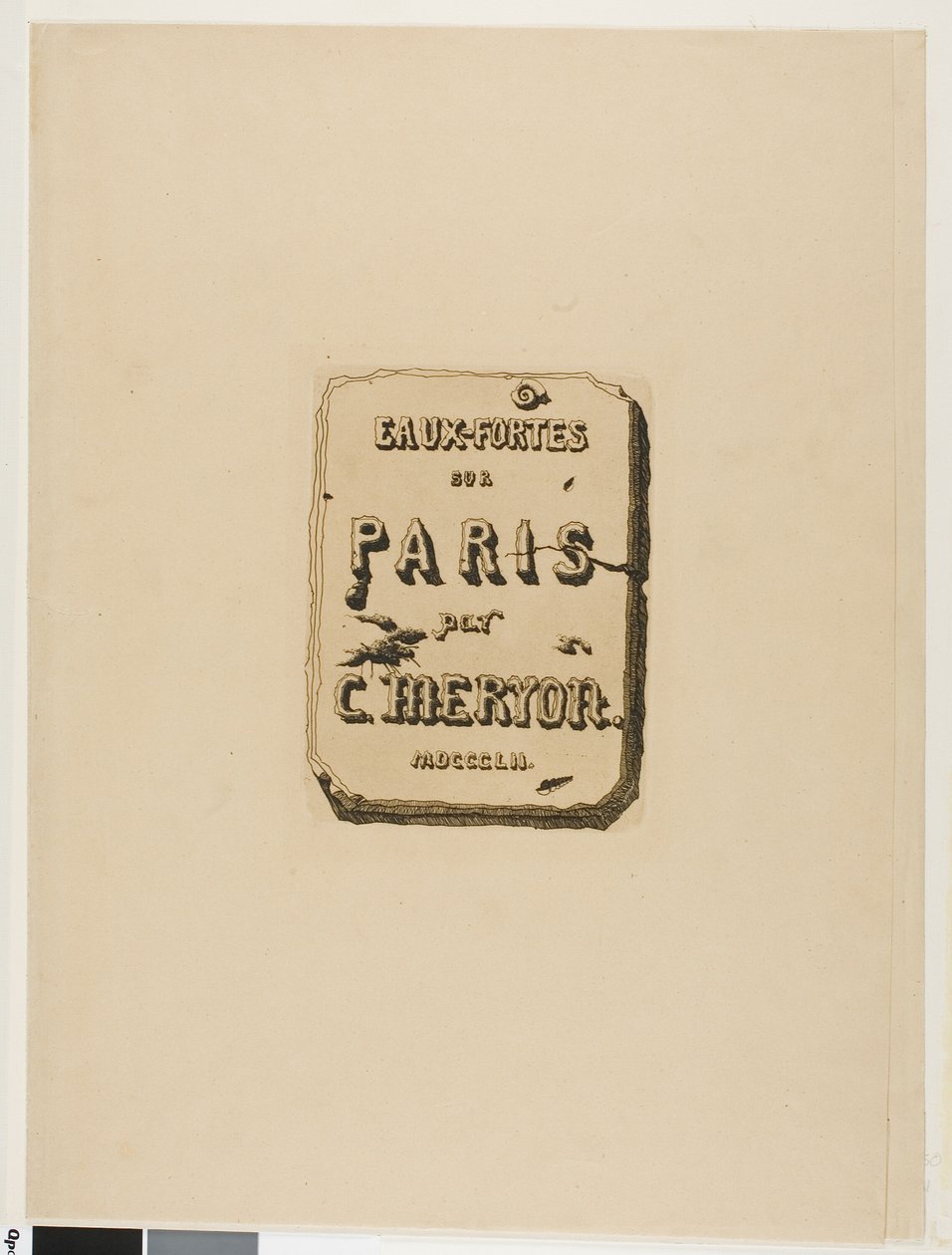 Strona tytułowa do Eaux-Fortes sur Paris autorstwa Charles Meryon