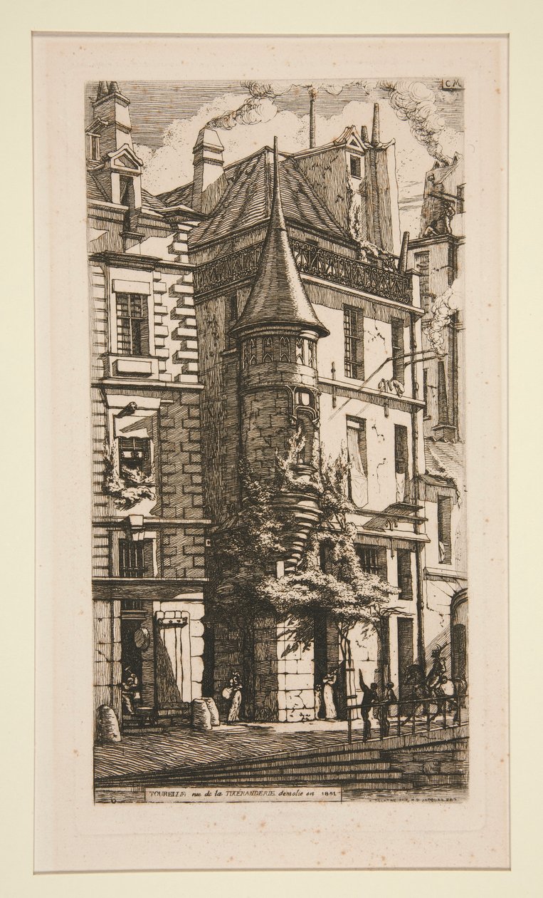 Tourelle, Rue de la Tixeranderie (Dom z wieżyczką, rue de la Tixeranderie) autorstwa Charles Meryon