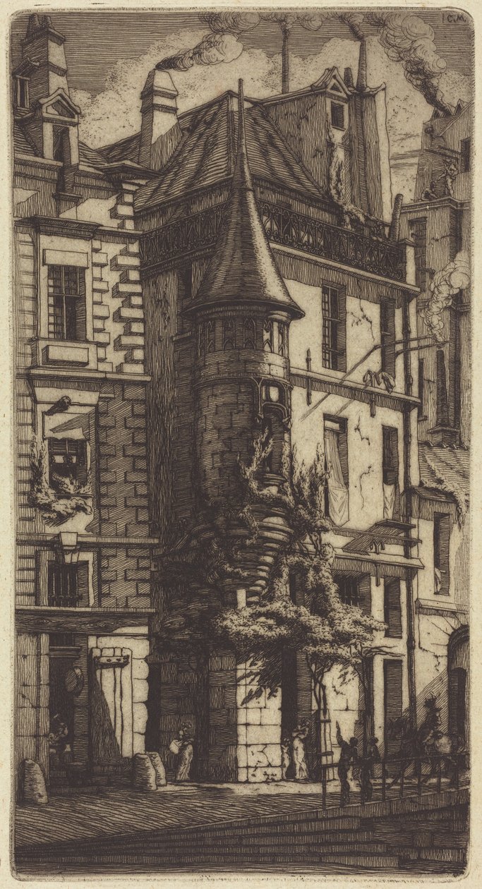 Wieżyczka przy rue de la Tixéranderie, Paryż autorstwa Charles Meryon