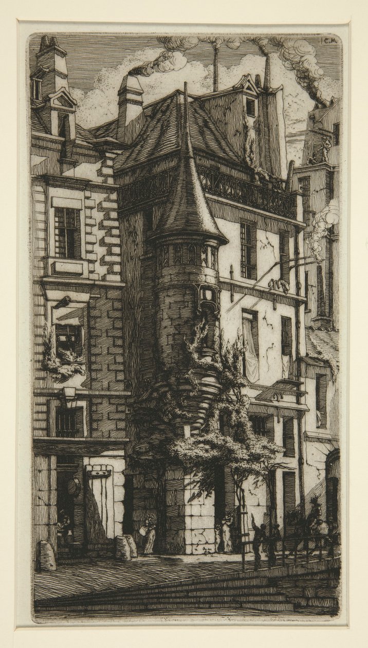 Tourelle, rue de la Tixeranderie (Dom z wieżyczką, rue de la Tixeranderie) autorstwa Charles Meryon