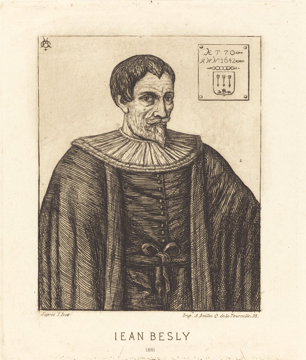 Jean Besly autorstwa Charles Meryon after Jaspar Isacsz