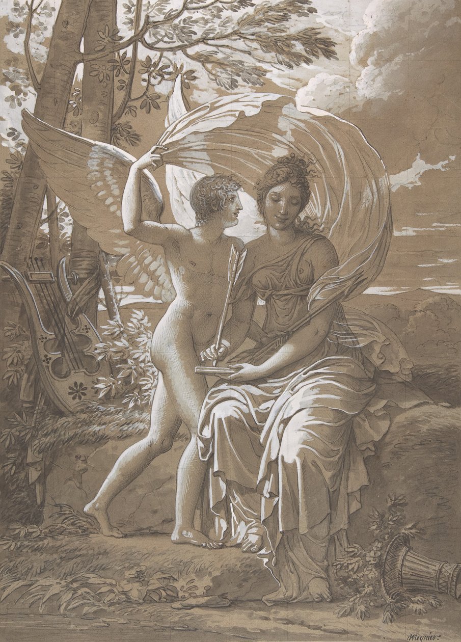 Muse Erato Pisanie wierszy inspirowanych miłością, ca. 1797. autorstwa Charles Meynier