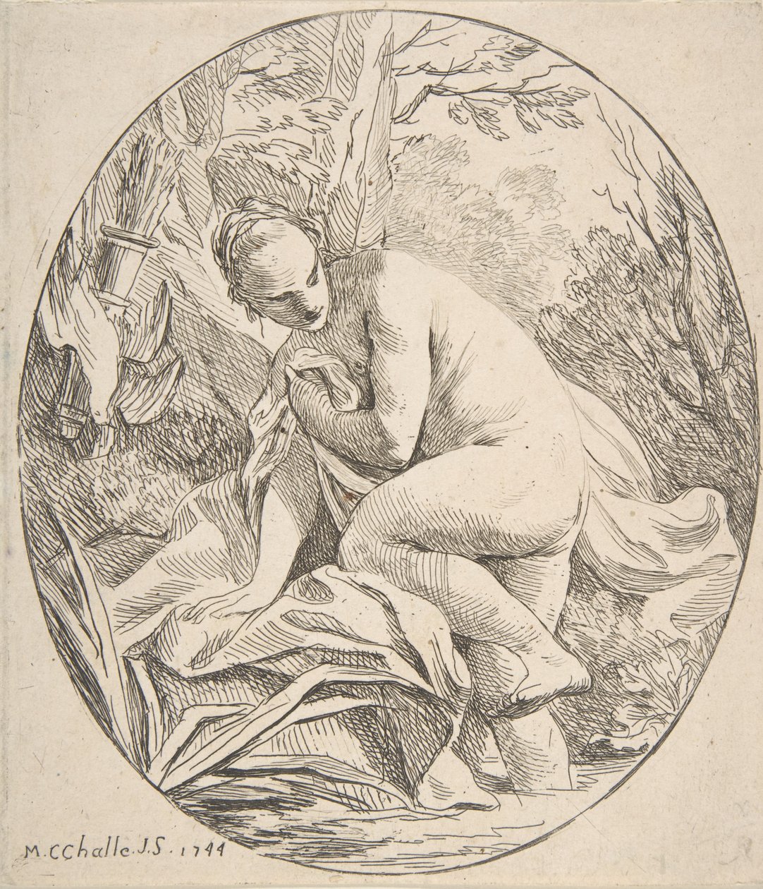 Diana w Łaźni, 1744. autorstwa Charles Michel Ange Challe