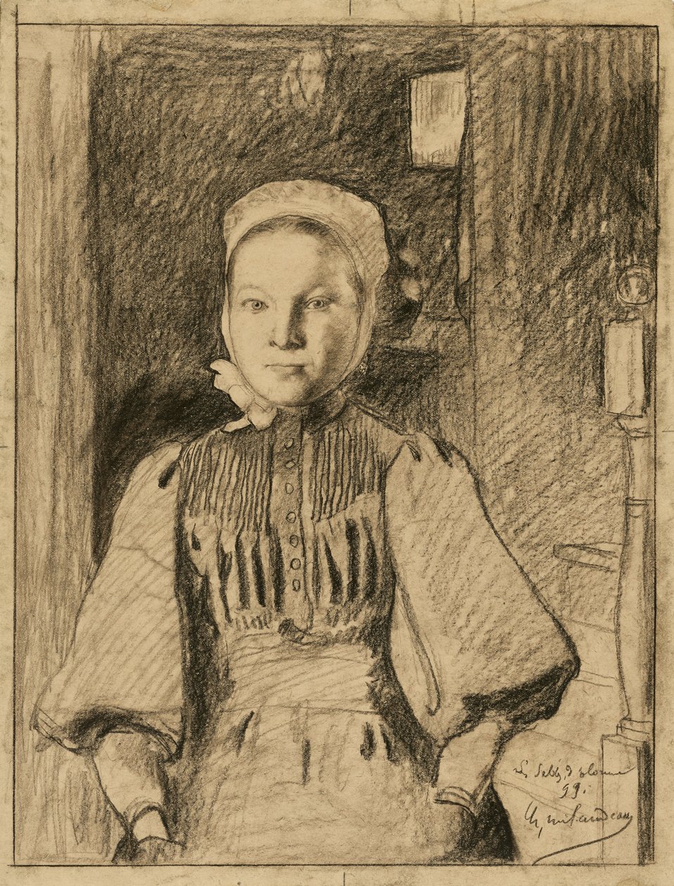 Młoda wieśniaczka z Wandei autorstwa Charles Milcendeau